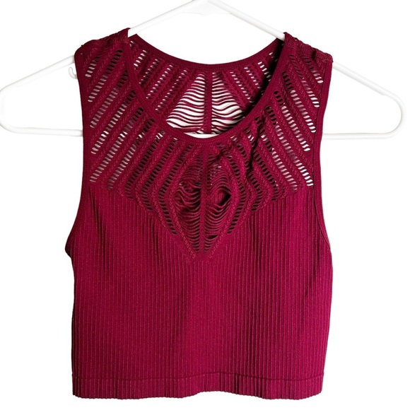Itzon - Burgundy Cutout Crop Top - Sz. L - Picture 1 of 7